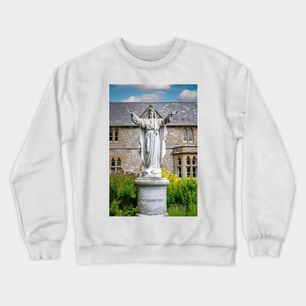 Statue of Christ Crewneck Sweatshirt by Adrian Evans Photography